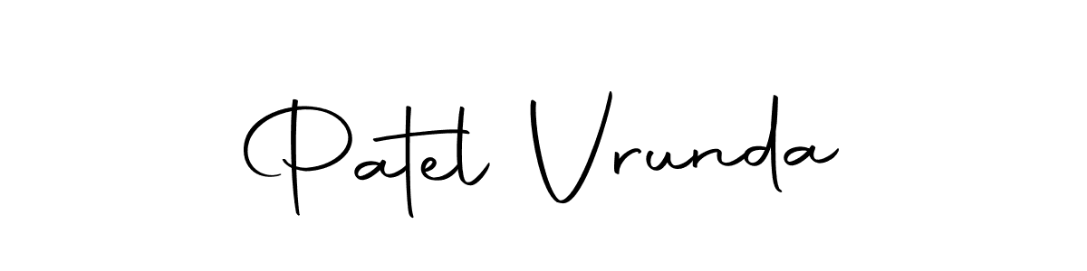 Make a beautiful signature design for name Patel Vrunda. With this signature (Autography-DOLnW) style, you can create a handwritten signature for free. Patel Vrunda signature style 10 images and pictures png