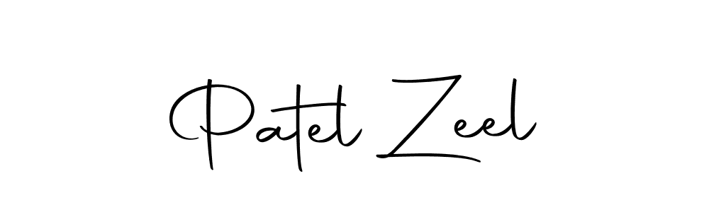 How to make Patel Zeel name signature. Use Autography-DOLnW style for creating short signs online. This is the latest handwritten sign. Patel Zeel signature style 10 images and pictures png