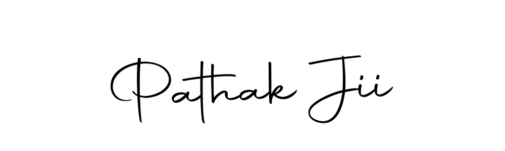 The best way (Autography-DOLnW) to make a short signature is to pick only two or three words in your name. The name Pathak Jii include a total of six letters. For converting this name. Pathak Jii signature style 10 images and pictures png