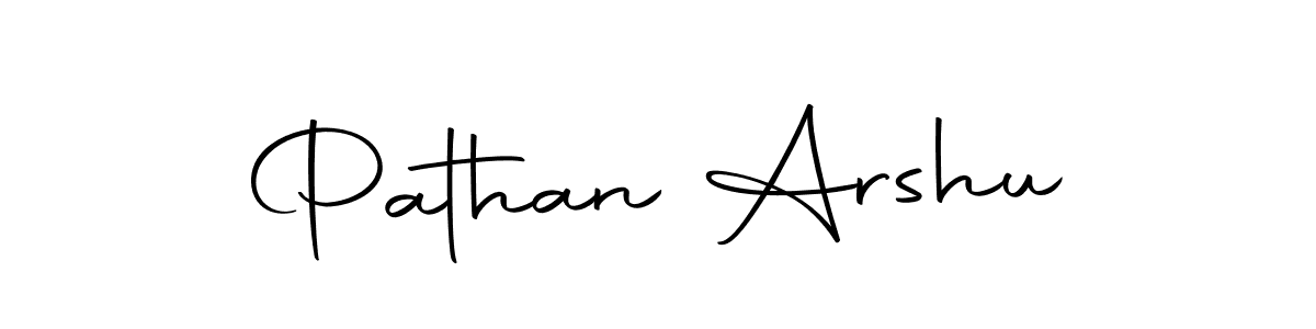 How to make Pathan Arshu name signature. Use Autography-DOLnW style for creating short signs online. This is the latest handwritten sign. Pathan Arshu signature style 10 images and pictures png