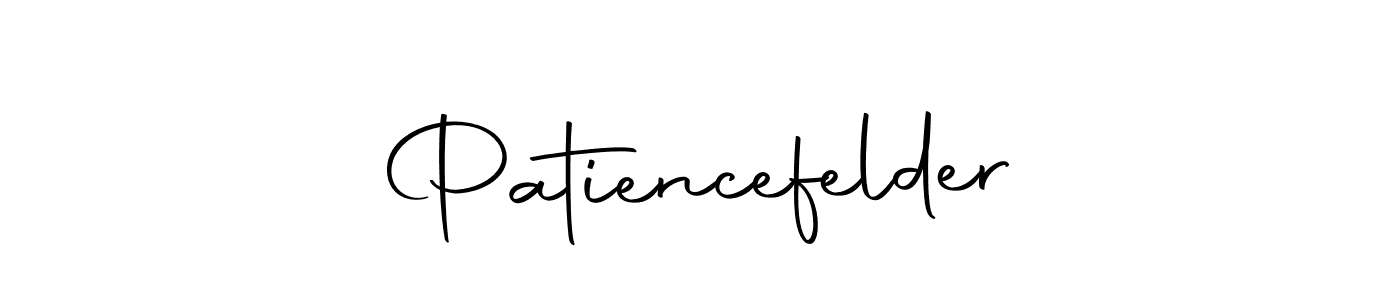 How to make Patiencefelder name signature. Use Autography-DOLnW style for creating short signs online. This is the latest handwritten sign. Patiencefelder signature style 10 images and pictures png