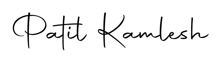 A sleek calligraphic signature for name Patil Kamlesh utilizing Autography-DOLnW styling. Great for adding personal signatures to photos and art. Patil Kamlesh signature style 10 images and pictures png