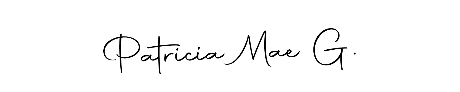 How to make Patricia Mae G. name signature. Use Autography-DOLnW style for creating short signs online. This is the latest handwritten sign. Patricia Mae G. signature style 10 images and pictures png