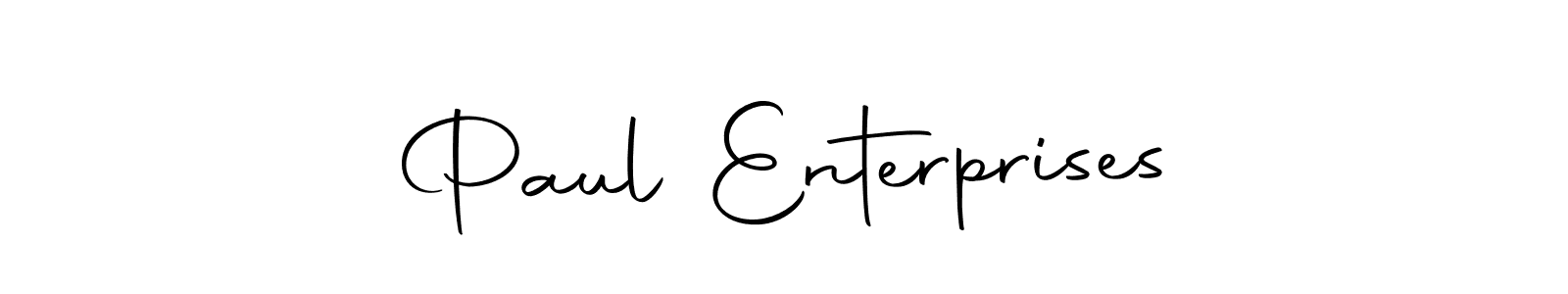 Design your own signature with our free online signature maker. With this signature software, you can create a handwritten (Autography-DOLnW) signature for name Paul Enterprises. Paul Enterprises signature style 10 images and pictures png