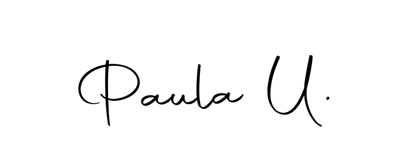 The best way (Autography-DOLnW) to make a short signature is to pick only two or three words in your name. The name Paula U. include a total of six letters. For converting this name. Paula U. signature style 10 images and pictures png