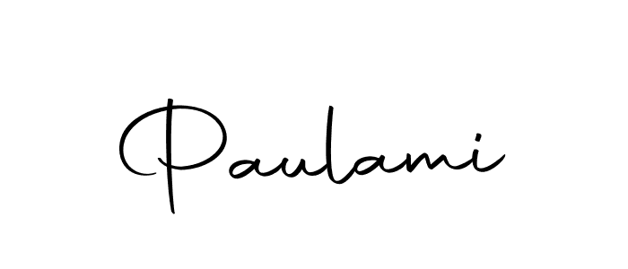 Use a signature maker to create a handwritten signature online. With this signature software, you can design (Autography-DOLnW) your own signature for name Paulami. Paulami signature style 10 images and pictures png