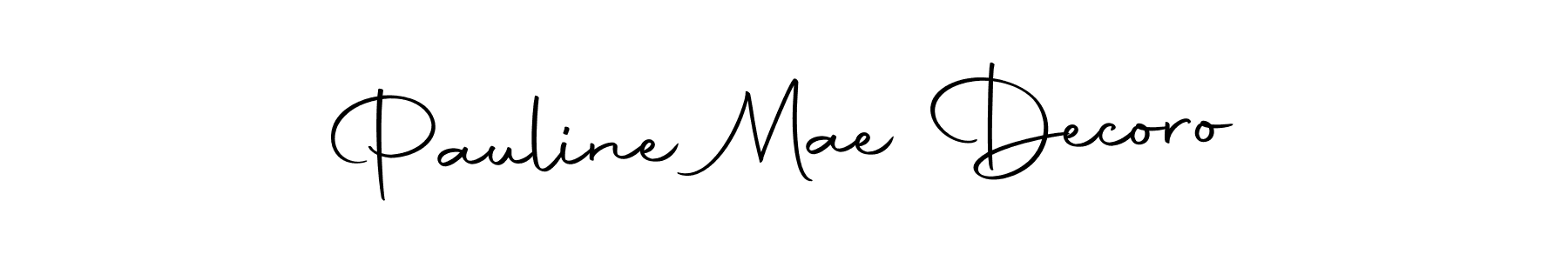 Create a beautiful signature design for name Pauline Mae Decoro. With this signature (Autography-DOLnW) fonts, you can make a handwritten signature for free. Pauline Mae Decoro signature style 10 images and pictures png