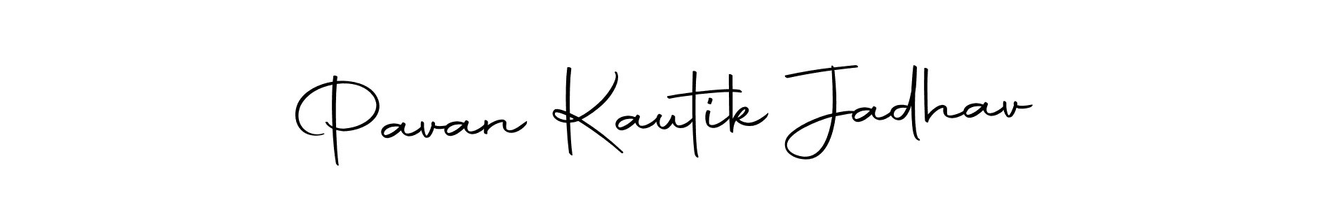 How to make Pavan Kautik Jadhav name signature. Use Autography-DOLnW style for creating short signs online. This is the latest handwritten sign. Pavan Kautik Jadhav signature style 10 images and pictures png