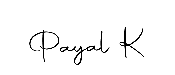 Use a signature maker to create a handwritten signature online. With this signature software, you can design (Autography-DOLnW) your own signature for name Payal K. Payal K signature style 10 images and pictures png