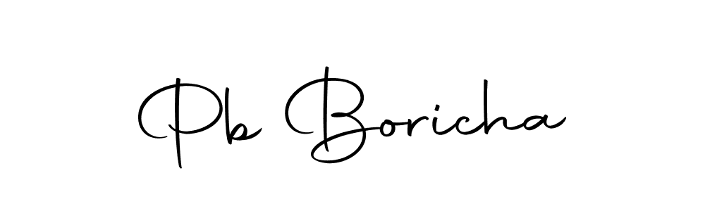 Create a beautiful signature design for name Pb Boricha. With this signature (Autography-DOLnW) fonts, you can make a handwritten signature for free. Pb Boricha signature style 10 images and pictures png