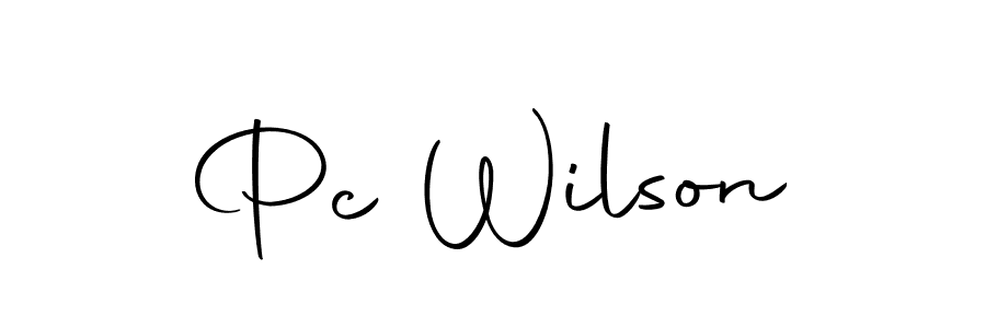 How to make Pc Wilson name signature. Use Autography-DOLnW style for creating short signs online. This is the latest handwritten sign. Pc Wilson signature style 10 images and pictures png