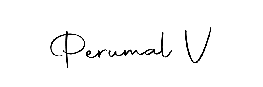 Create a beautiful signature design for name Perumal V. With this signature (Autography-DOLnW) fonts, you can make a handwritten signature for free. Perumal V signature style 10 images and pictures png