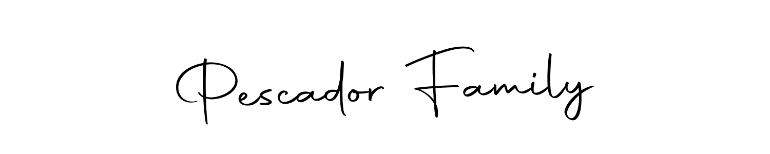 How to make Pescador Family name signature. Use Autography-DOLnW style for creating short signs online. This is the latest handwritten sign. Pescador Family signature style 10 images and pictures png