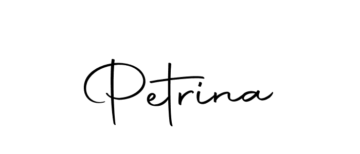 Design your own signature with our free online signature maker. With this signature software, you can create a handwritten (Autography-DOLnW) signature for name Petrina. Petrina signature style 10 images and pictures png