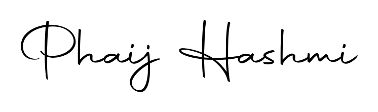 Personalize your online presence with Phaij Hashmi signature rendered in elegant Autography-DOLnW font. Great for website footers and blogs. Phaij Hashmi signature style 10 images and pictures png