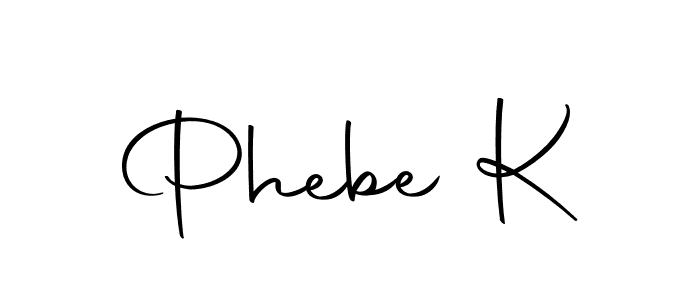 How to make Phebe K name signature. Use Autography-DOLnW style for creating short signs online. This is the latest handwritten sign. Phebe K signature style 10 images and pictures png