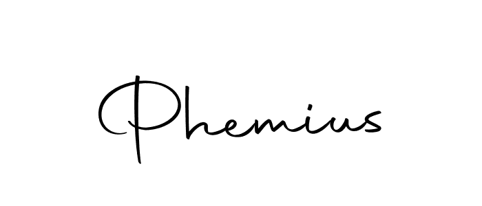 Design your own signature with our free online signature maker. With this signature software, you can create a handwritten (Autography-DOLnW) signature for name Phemius. Phemius signature style 10 images and pictures png