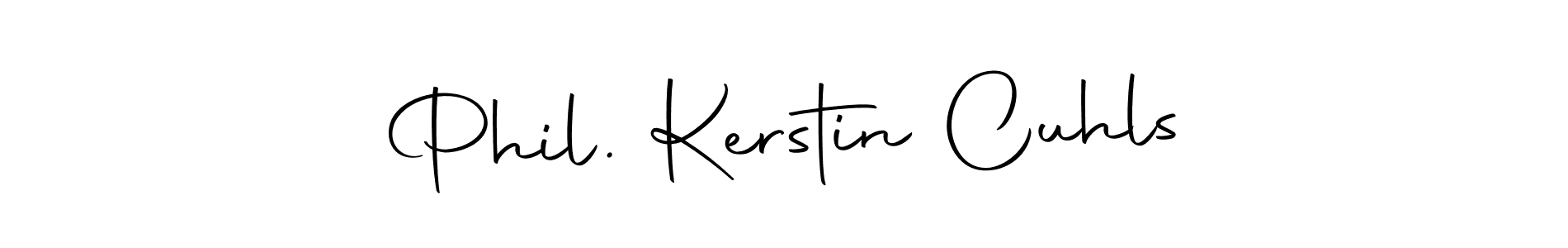 How to make Phil. Kerstin Cuhls name signature. Use Autography-DOLnW style for creating short signs online. This is the latest handwritten sign. Phil. Kerstin Cuhls signature style 10 images and pictures png