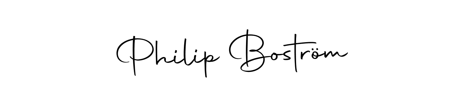 How to make Philip Boström name signature. Use Autography-DOLnW style for creating short signs online. This is the latest handwritten sign. Philip Boström signature style 10 images and pictures png