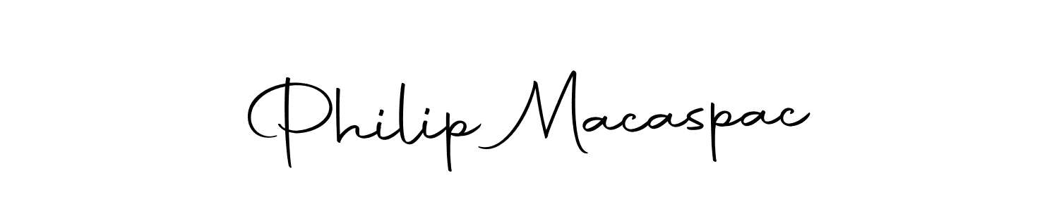 How to make Philip Macaspac name signature. Use Autography-DOLnW style for creating short signs online. This is the latest handwritten sign. Philip Macaspac signature style 10 images and pictures png