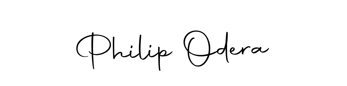 How to make Philip Odera name signature. Use Autography-DOLnW style for creating short signs online. This is the latest handwritten sign. Philip Odera signature style 10 images and pictures png