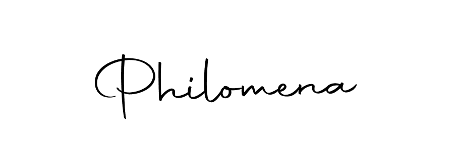 Use a signature maker to create a handwritten signature online. With this signature software, you can design (Autography-DOLnW) your own signature for name Philomena. Philomena signature style 10 images and pictures png