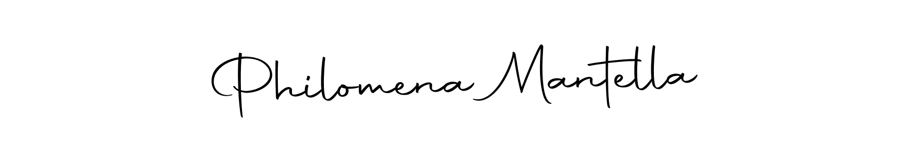 How to make Philomena Mantella name signature. Use Autography-DOLnW style for creating short signs online. This is the latest handwritten sign. Philomena Mantella signature style 10 images and pictures png