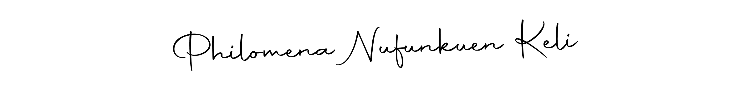 Make a beautiful signature design for name Philomena Nufunkuen Keli. With this signature (Autography-DOLnW) style, you can create a handwritten signature for free. Philomena Nufunkuen Keli signature style 10 images and pictures png