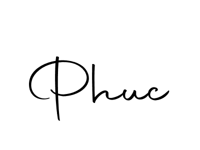 Create a beautiful signature design for name Phuc. With this signature (Autography-DOLnW) fonts, you can make a handwritten signature for free. Phuc signature style 10 images and pictures png