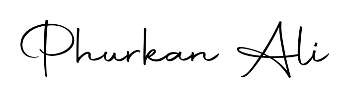 The Autography-DOLnW typeface gives name Phurkan Ali a refined look. Suitable for certificates, diplomas, and official verification. Phurkan Ali signature style 10 images and pictures png