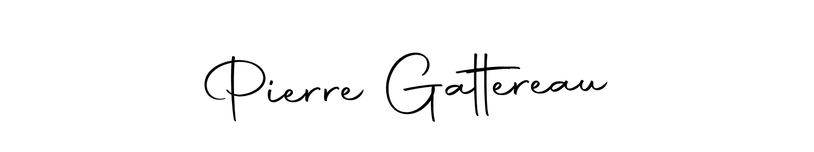 How to make Pierre Gattereau name signature. Use Autography-DOLnW style for creating short signs online. This is the latest handwritten sign. Pierre Gattereau signature style 10 images and pictures png