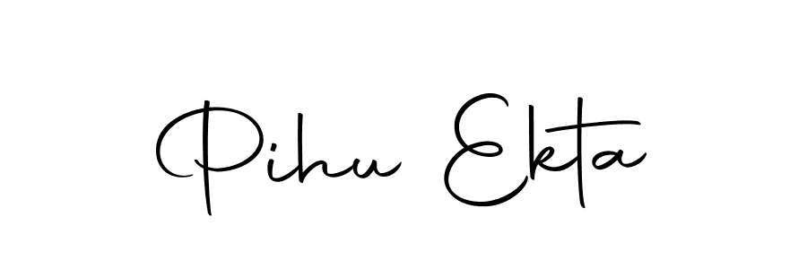 How to make Pihu Ekta name signature. Use Autography-DOLnW style for creating short signs online. This is the latest handwritten sign. Pihu Ekta signature style 10 images and pictures png