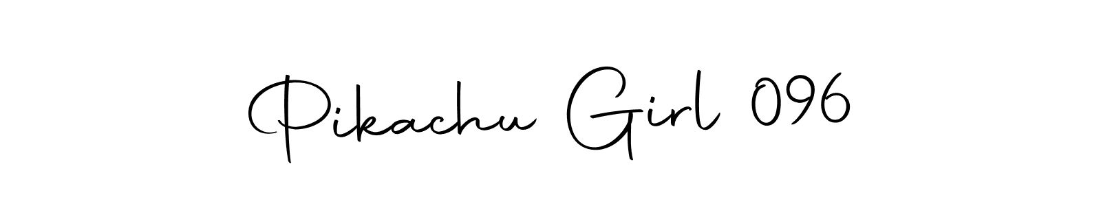 How to make Pikachu Girl 096 name signature. Use Autography-DOLnW style for creating short signs online. This is the latest handwritten sign. Pikachu Girl 096 signature style 10 images and pictures png