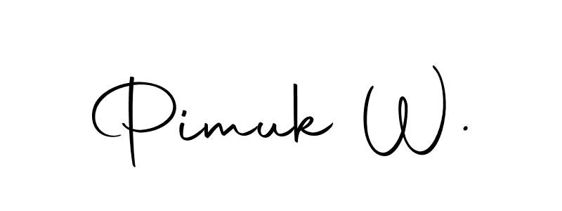 This is the best signature style for the Pimuk W. name. Also you like these signature font (Autography-DOLnW). Mix name signature. Pimuk W. signature style 10 images and pictures png