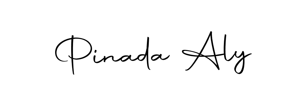 How to make Pinada Aly name signature. Use Autography-DOLnW style for creating short signs online. This is the latest handwritten sign. Pinada Aly signature style 10 images and pictures png