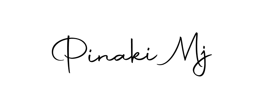 How to make Pinaki Mj name signature. Use Autography-DOLnW style for creating short signs online. This is the latest handwritten sign. Pinaki Mj signature style 10 images and pictures png