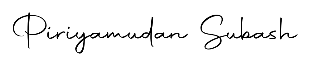 A dynamic signature style for Piriyamudan Subash using Autography-DOLnW script. Designed to look authentic, handwritten, and professional. Piriyamudan Subash signature style 10 images and pictures png