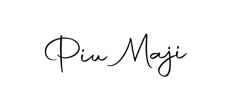 You should practise on your own different ways (Autography-DOLnW) to write your name (Piu Maji) in signature. don't let someone else do it for you. Piu Maji signature style 10 images and pictures png