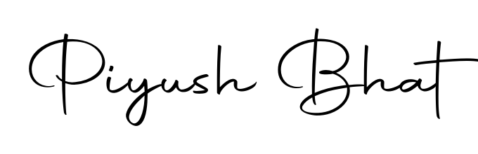 Download transparent PNG signature for name Piyush Bhat styled with Autography-DOLnW font. Ready to paste directly into PDF and Word agreements. Piyush Bhat signature style 10 images and pictures png