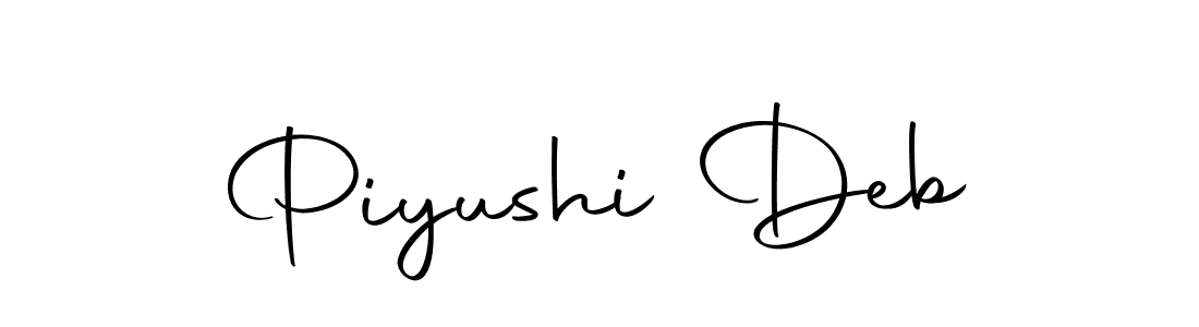 Use a signature maker to create a handwritten signature online. With this signature software, you can design (Autography-DOLnW) your own signature for name Piyushi Deb. Piyushi Deb signature style 10 images and pictures png