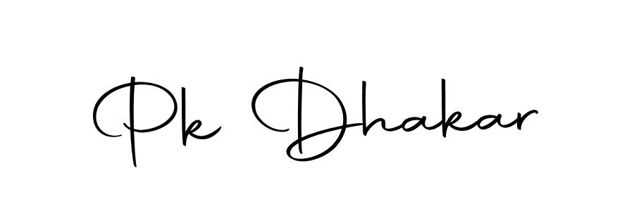 Create a beautiful signature design for name Pk Dhakar. With this signature (Autography-DOLnW) fonts, you can make a handwritten signature for free. Pk Dhakar signature style 10 images and pictures png