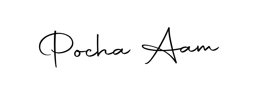 The best way (Autography-DOLnW) to make a short signature is to pick only two or three words in your name. The name Pocha Aam include a total of six letters. For converting this name. Pocha Aam signature style 10 images and pictures png