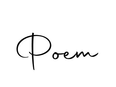 Make a beautiful signature design for name Poem. With this signature (Autography-DOLnW) style, you can create a handwritten signature for free. Poem signature style 10 images and pictures png