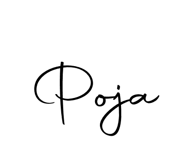 Design your own signature with our free online signature maker. With this signature software, you can create a handwritten (Autography-DOLnW) signature for name Poja. Poja signature style 10 images and pictures png