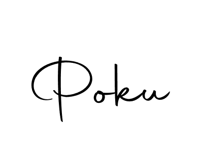 You should practise on your own different ways (Autography-DOLnW) to write your name (Poku) in signature. don't let someone else do it for you. Poku signature style 10 images and pictures png