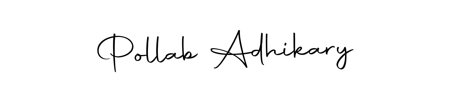 The best way (Autography-DOLnW) to make a short signature is to pick only two or three words in your name. The name Pollab Adhikary include a total of six letters. For converting this name. Pollab Adhikary signature style 10 images and pictures png