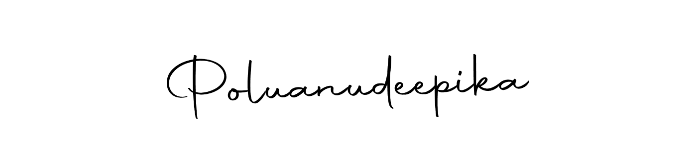 See photos of Poluanudeepika official signature by Spectra . Check more albums & portfolios. Read reviews & check more about Autography-DOLnW font. Poluanudeepika signature style 10 images and pictures png