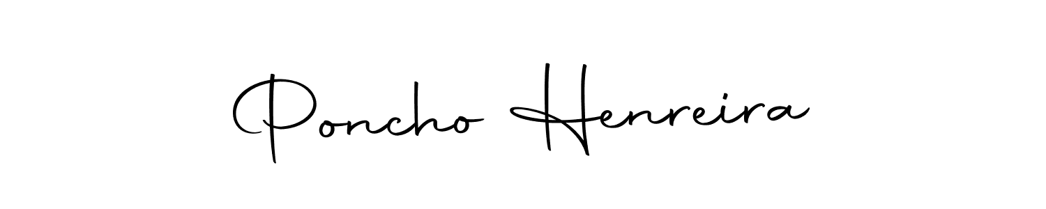 How to make Poncho Henreira name signature. Use Autography-DOLnW style for creating short signs online. This is the latest handwritten sign. Poncho Henreira signature style 10 images and pictures png