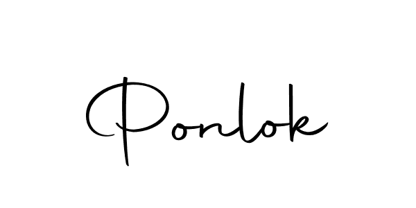 Design your own signature with our free online signature maker. With this signature software, you can create a handwritten (Autography-DOLnW) signature for name Ponlok. Ponlok signature style 10 images and pictures png