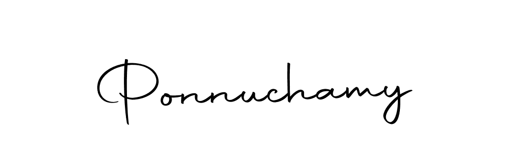 Use a signature maker to create a handwritten signature online. With this signature software, you can design (Autography-DOLnW) your own signature for name Ponnuchamy. Ponnuchamy signature style 10 images and pictures png